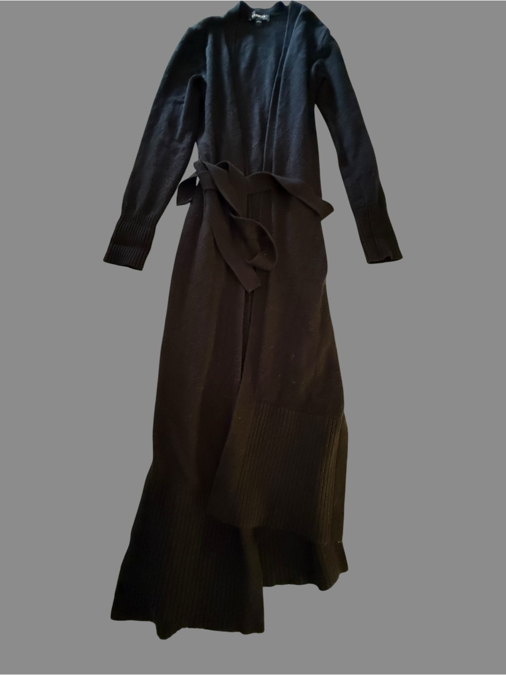 Express Black Long Knit Cardigan with Belt